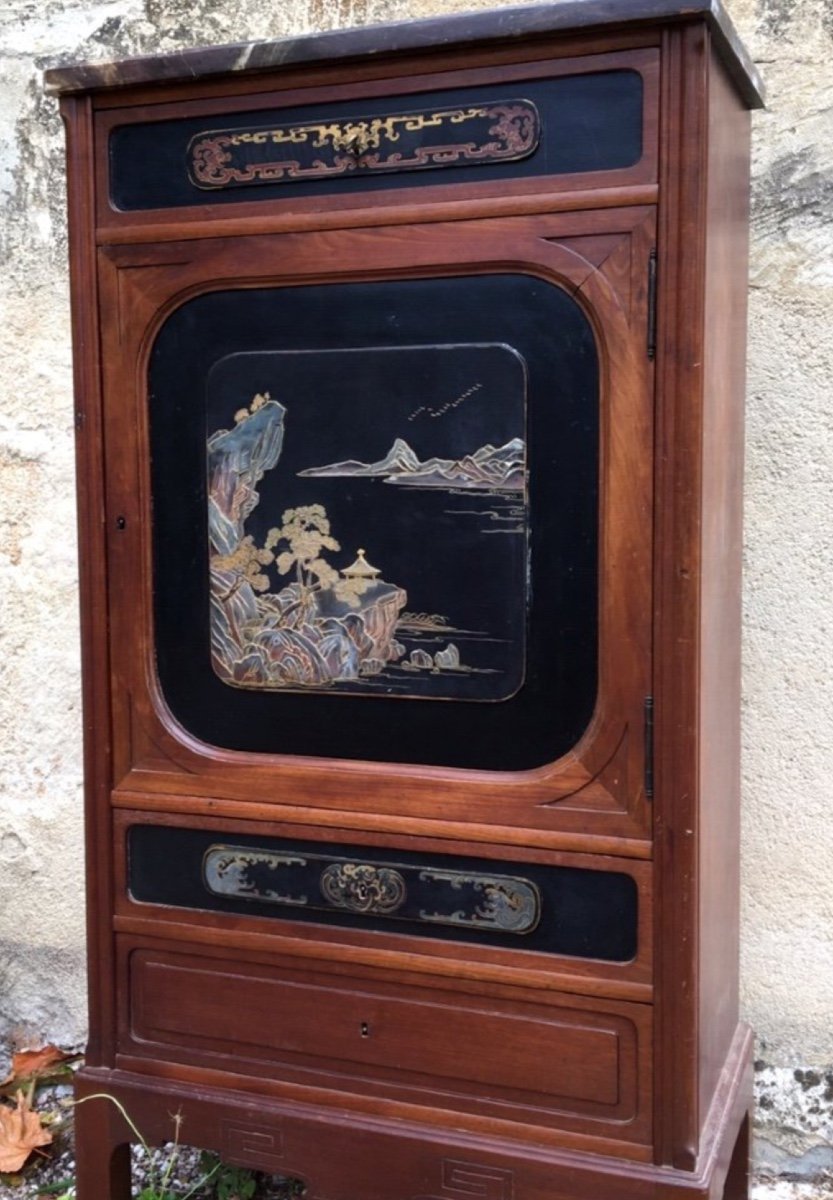 Lacquered Panel Sideboard, Circa 1900-photo-2