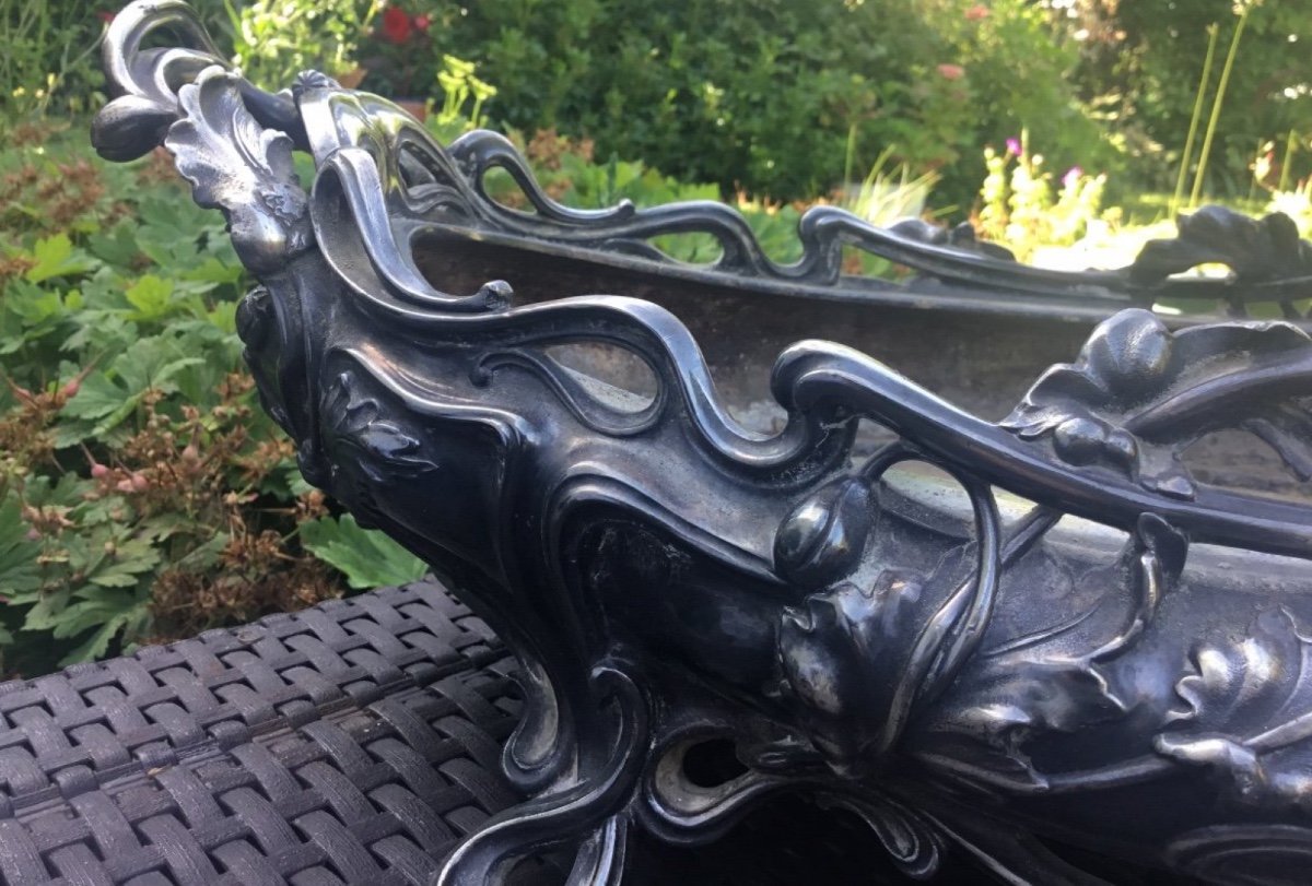 Jardinière Par Victor Saglier En Bronze  Art Nouveau 55 Cm-photo-2