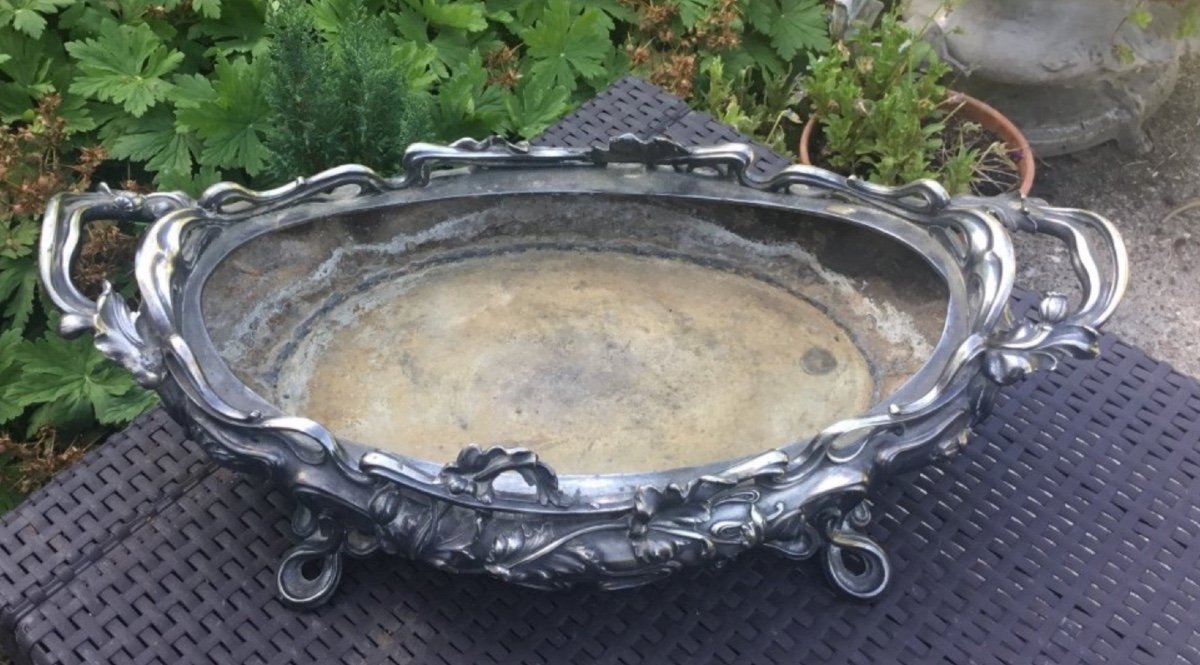 Jardinière Par Victor Saglier En Bronze  Art Nouveau 55 Cm-photo-7