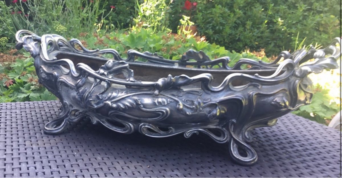 Jardinière Par Victor Saglier En Bronze  Art Nouveau 55 Cm