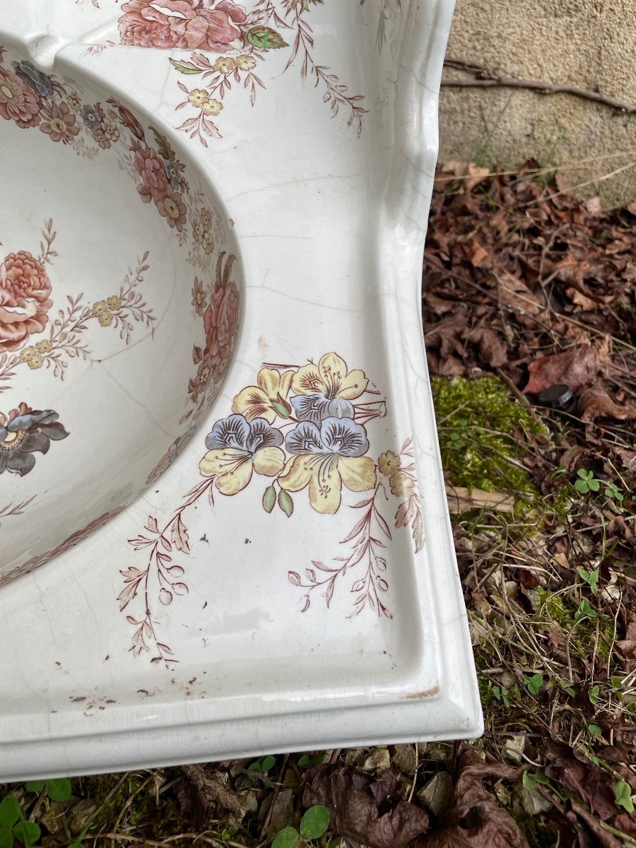 Lavabo Fleuri , Sarreguemines , Vers 1900-photo-6