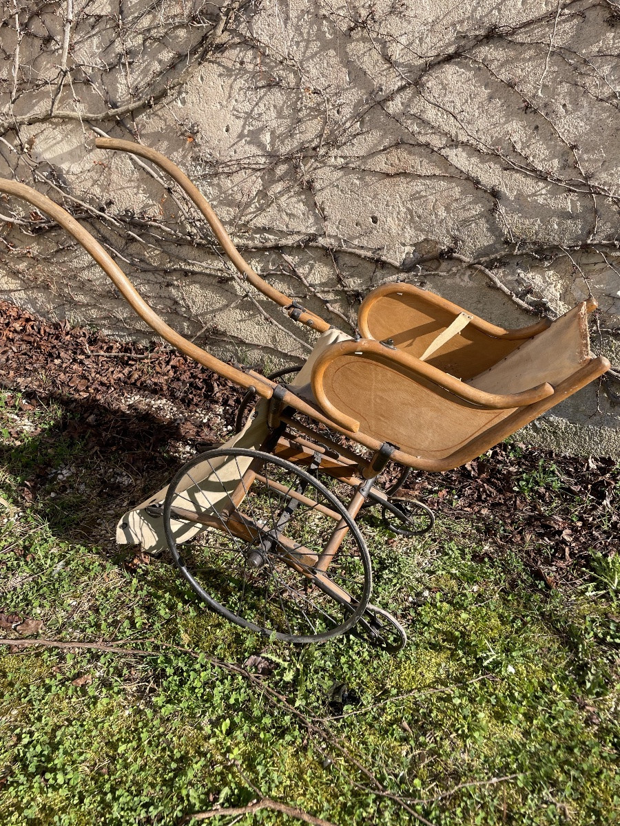 Antique Folding Stroller With Weatherproof Cover -photo-3
