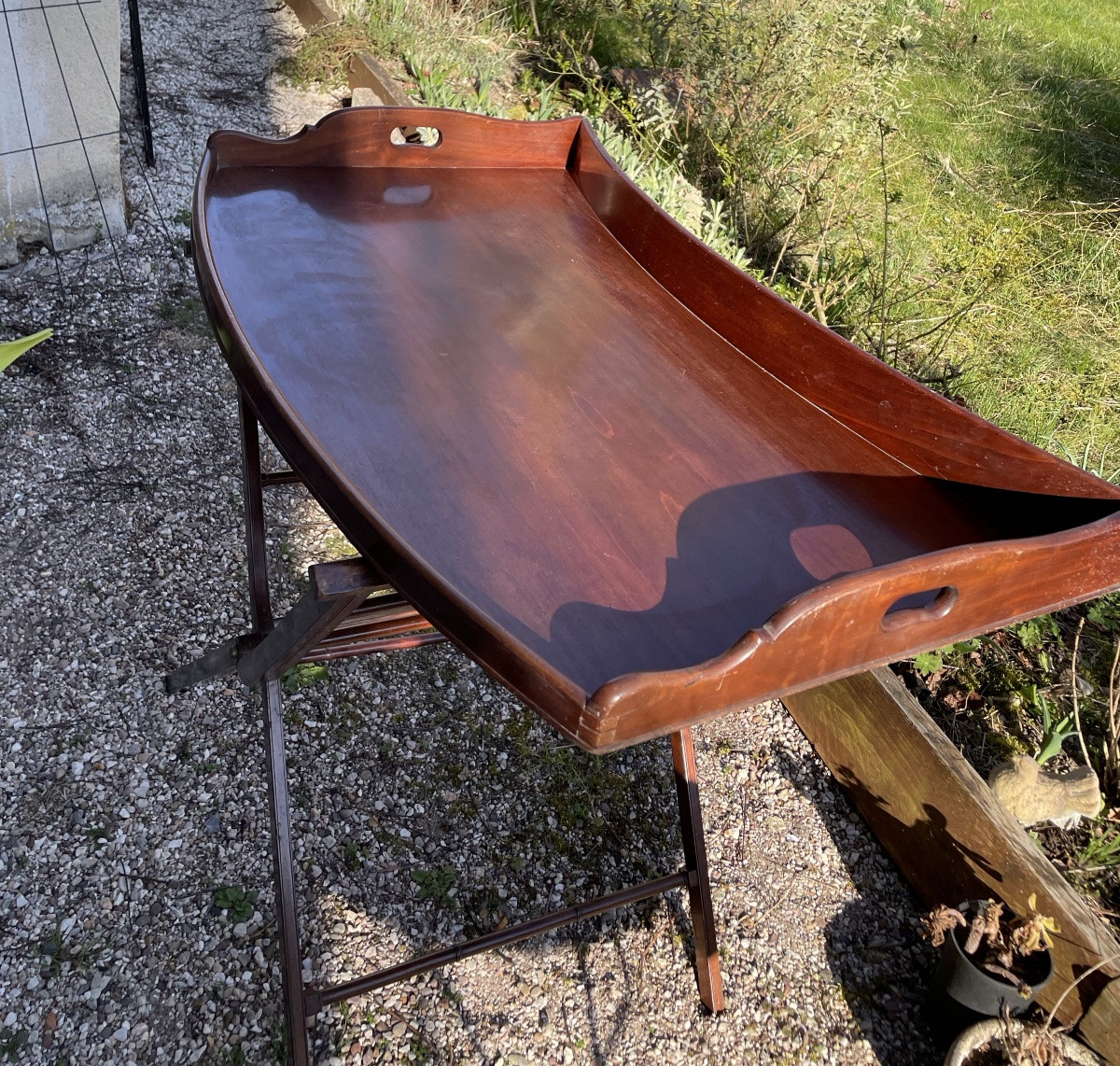 Oversized Solid Mahogany Butler's Tray, 19th Century -photo-3