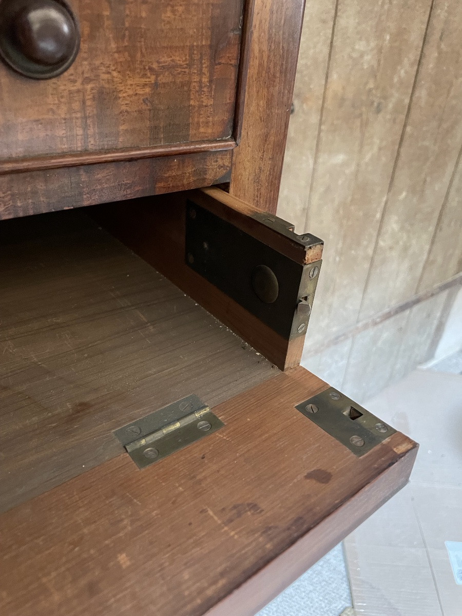 Meuble Cartonnier Ou De Notaire En Acajou Et Placage XIX Siècle-photo-4