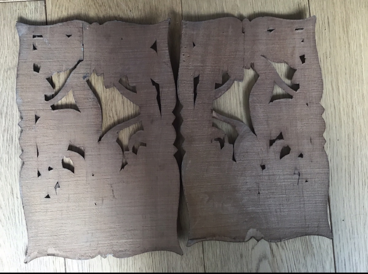 The Pair Of Art Deco Carved Antelope Panels -photo-7