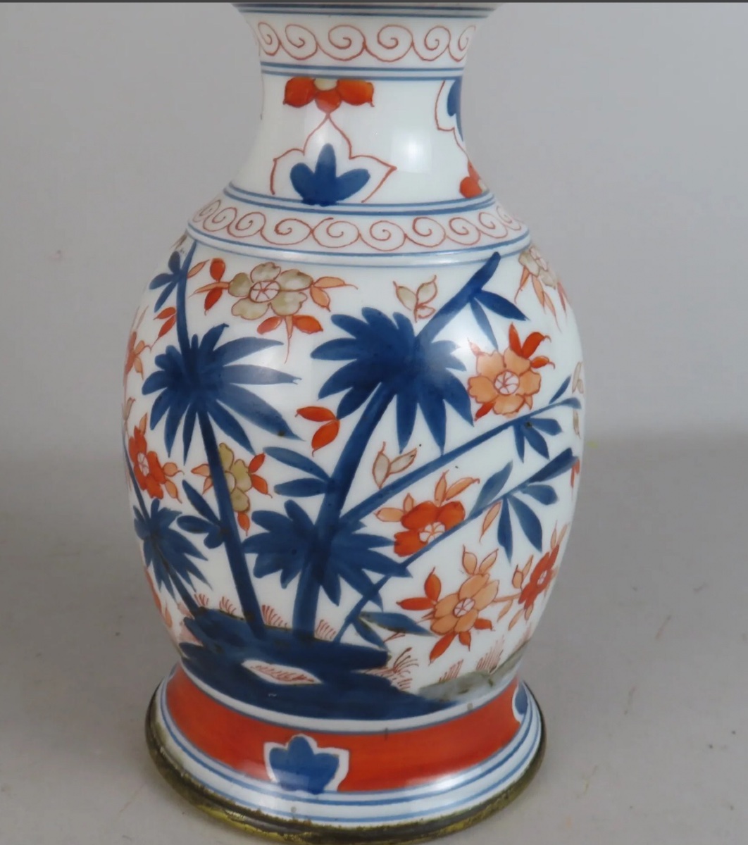 Pair Of Imari Porcelain Lamps From Japan -photo-3