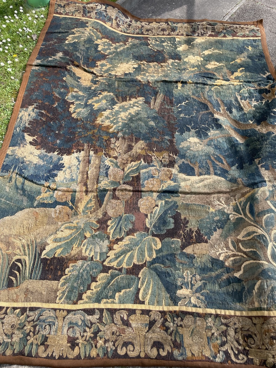 Verdure Aux Aristoloches , Tapisserie d' Aubusson, Fin XVIIe-début XVIIIe-photo-2