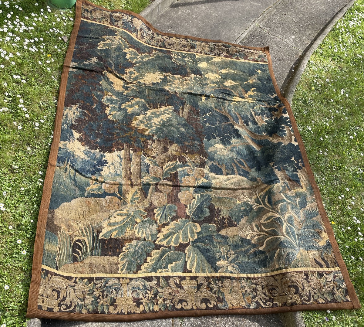 Verdure Aux Aristoloches , Tapisserie d' Aubusson, Fin XVIIe-début XVIIIe-photo-4