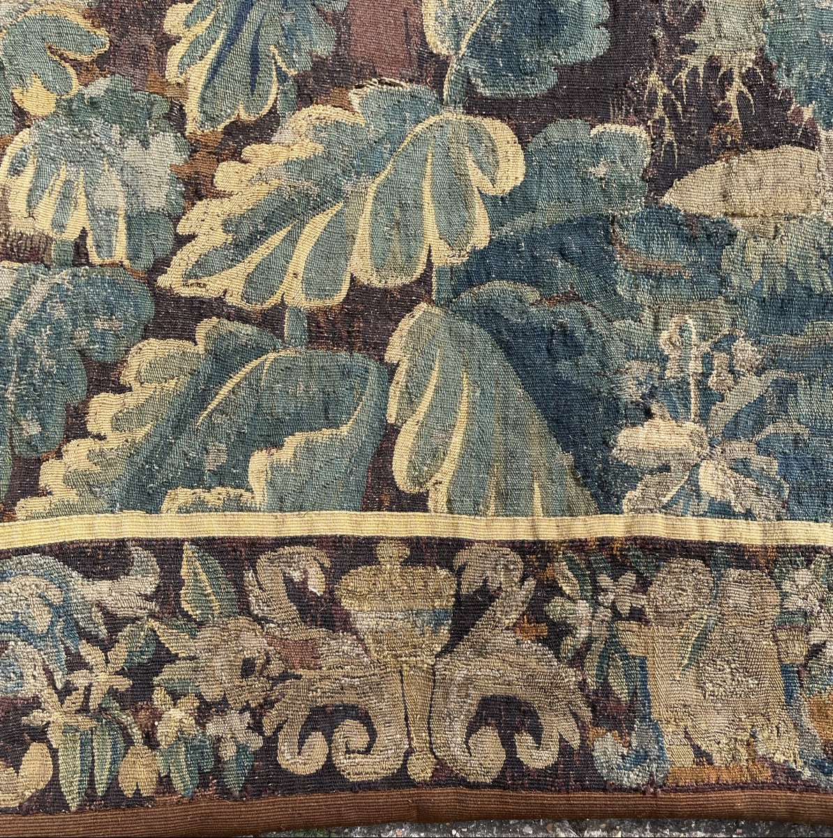 Verdure Aux Aristoloches , Tapisserie d' Aubusson, Fin XVIIe-début XVIIIe-photo-3