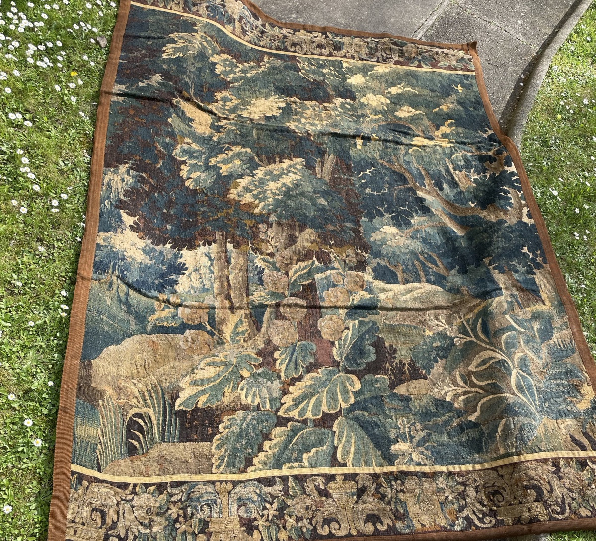 Verdure Aux Aristoloches , Tapisserie d' Aubusson, Fin XVIIe-début XVIIIe-photo-4