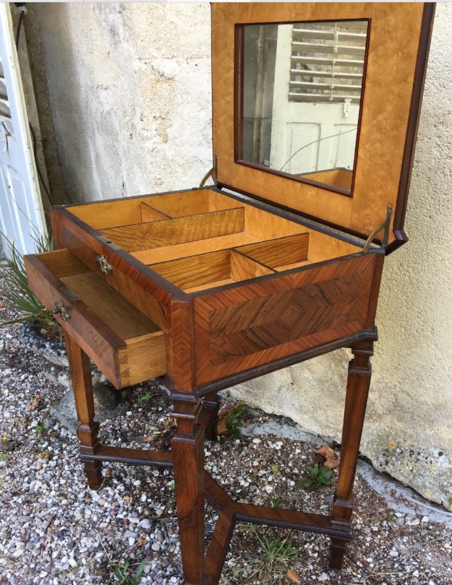 Travailleuse Marquetée , Intérieur En Loupe, XIXème-photo-1