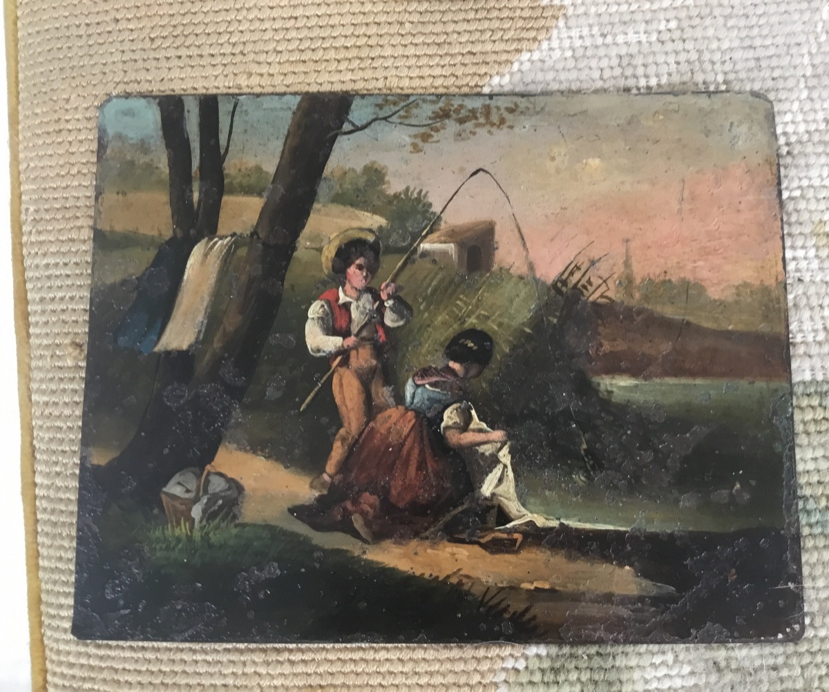Small Painting On Metal, Miniature -photo-2