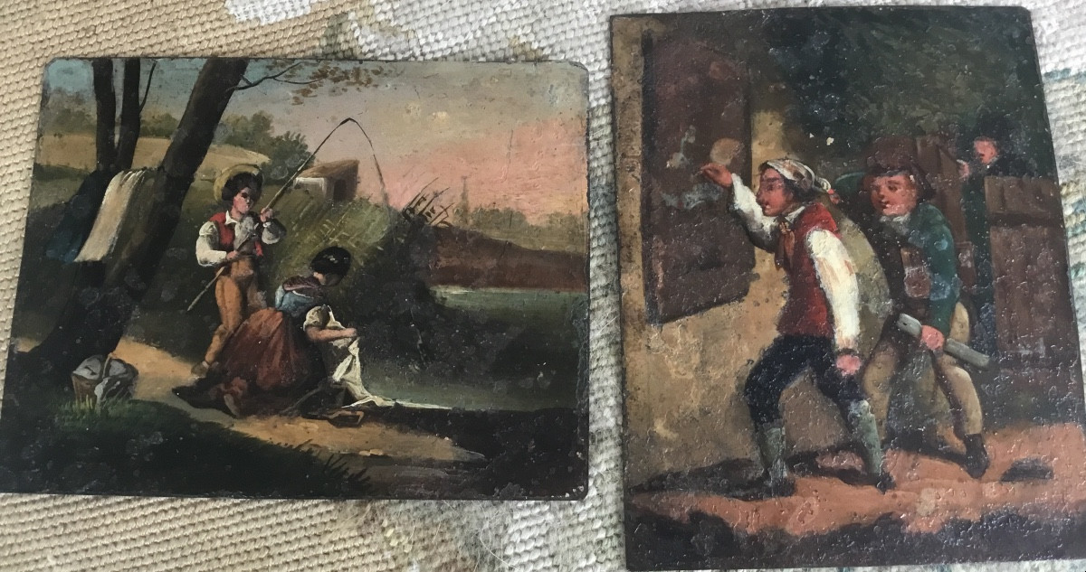 Small Painting On Metal, Miniature 
