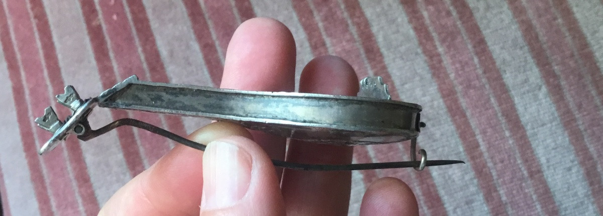 Mandolin Brooch In Sterling Silver -photo-5