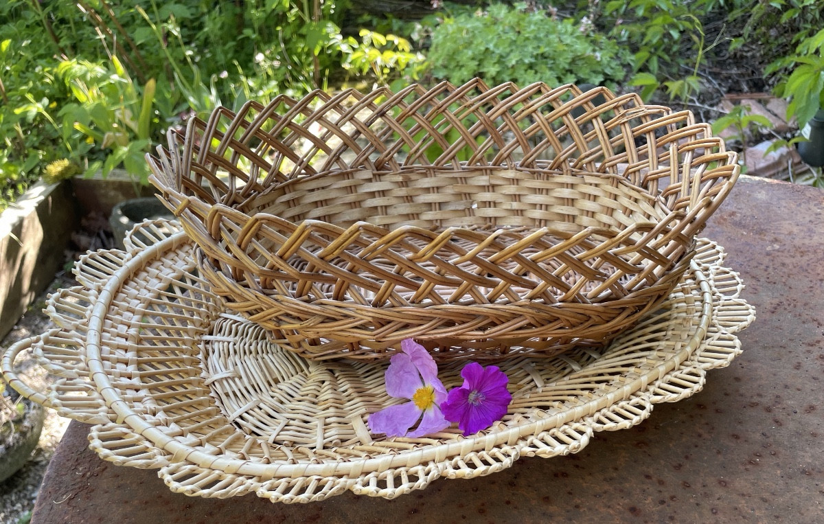 Folk Art The Two Woven Wicker Baskets