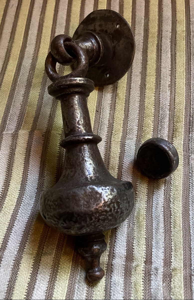 Heurtoir De Porte Fer Forgé Martelé Du XVIIIème 