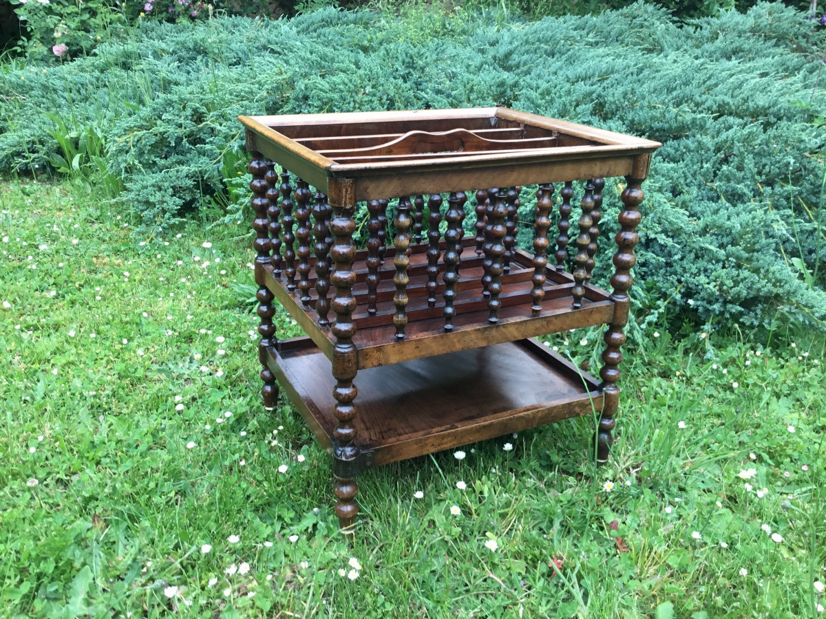 Mahogany Magazine Rack, 19th Century Napoleon III-photo-2