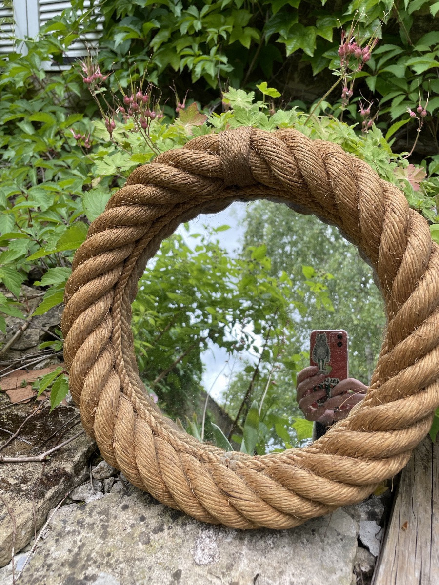 Mid-century Rope Mirror By Adrien Audoux & Frida Minet-photo-3