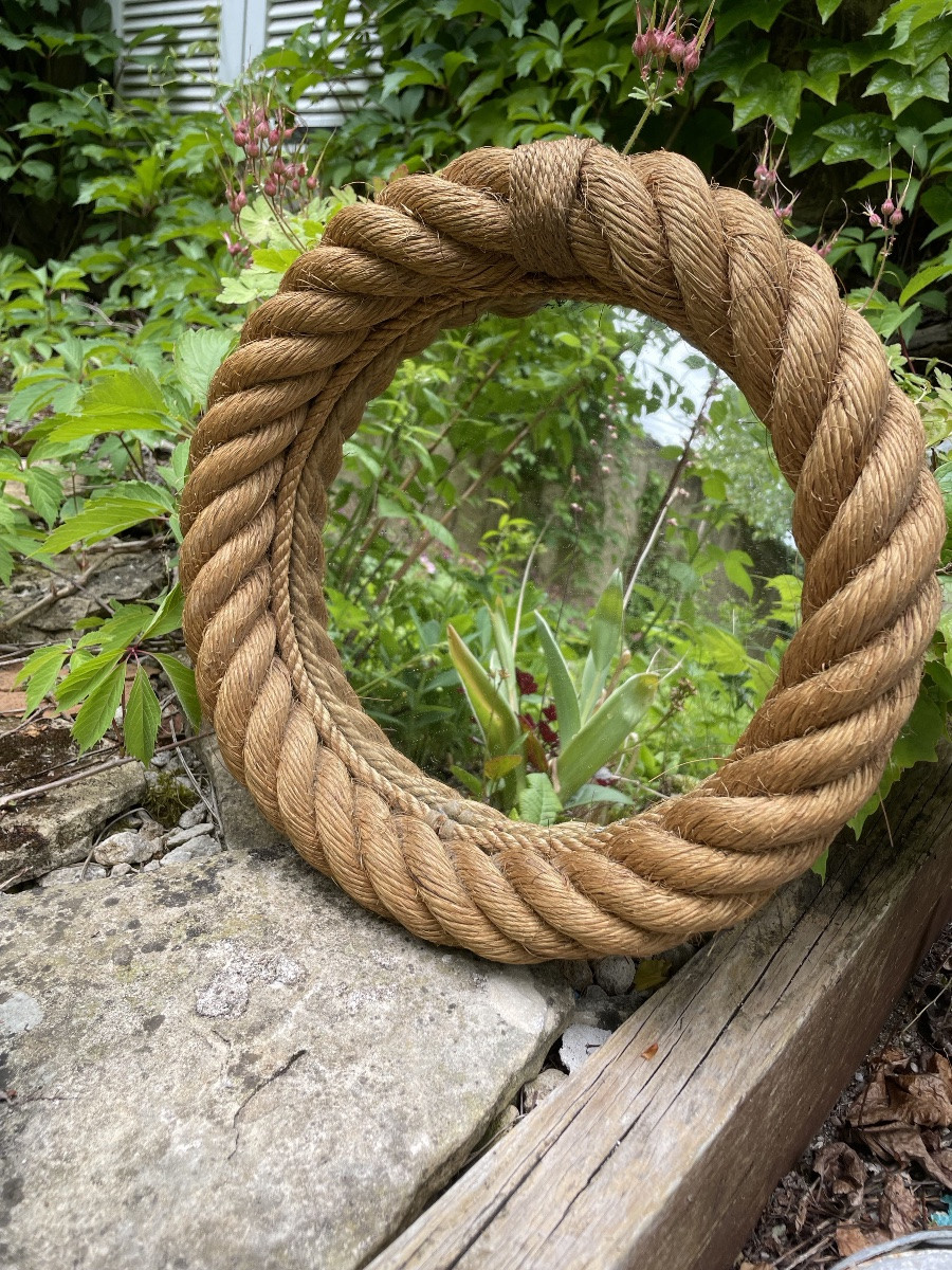 Mid-century Rope Mirror By Adrien Audoux & Frida Minet-photo-2