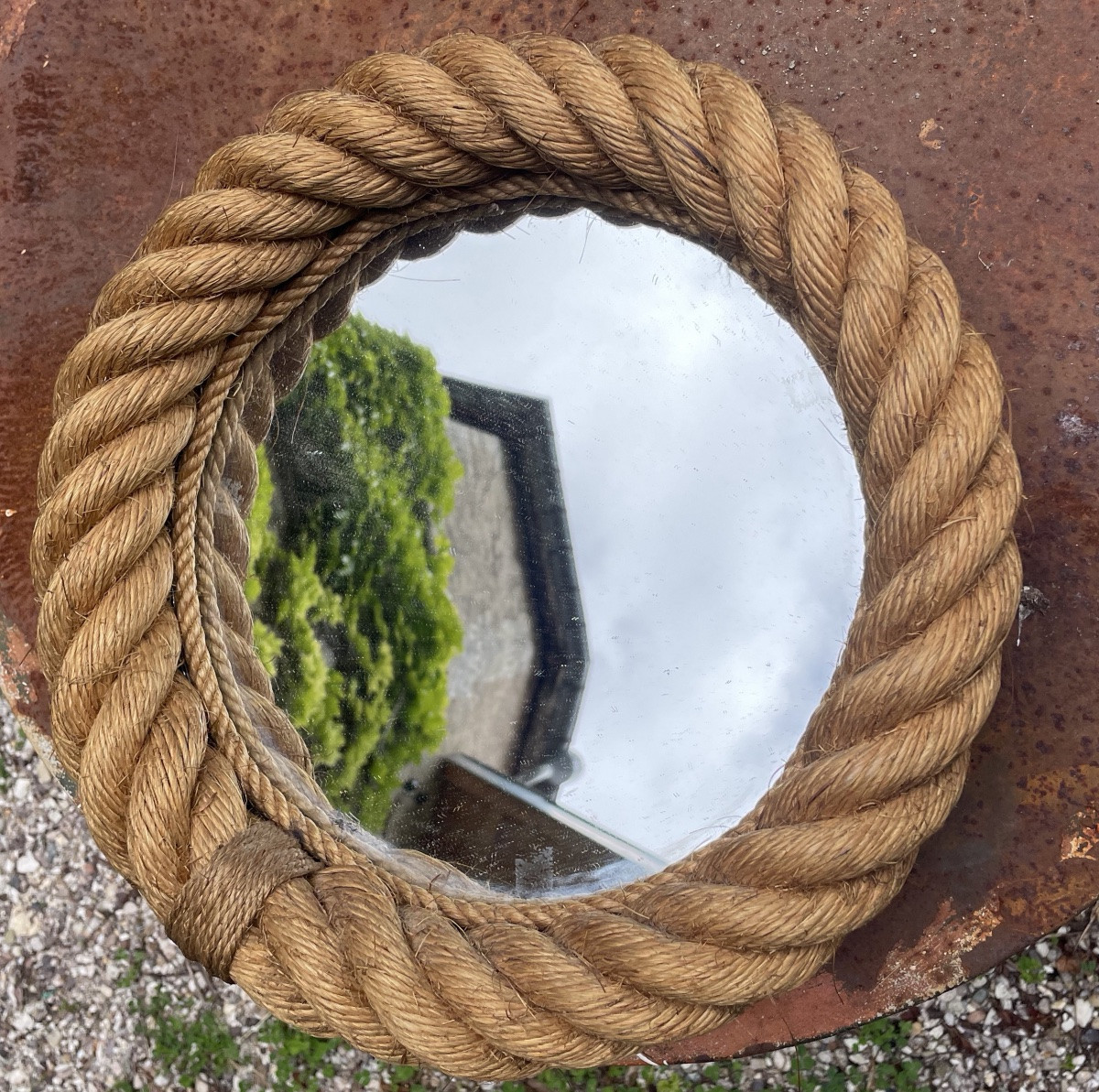 Mid-century Rope Mirror By Adrien Audoux & Frida Minet-photo-8
