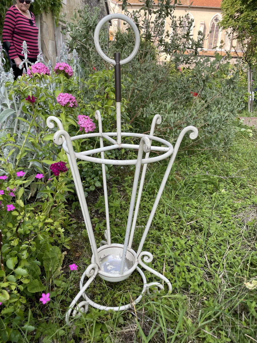 Lacquered Metal Umbrella Stand, 1950s-photo-4