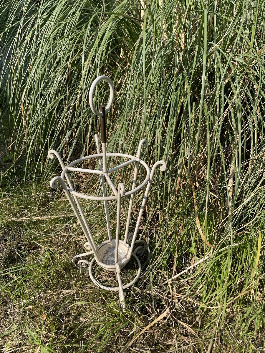 Lacquered Metal Umbrella Stand, 1950s-photo-3