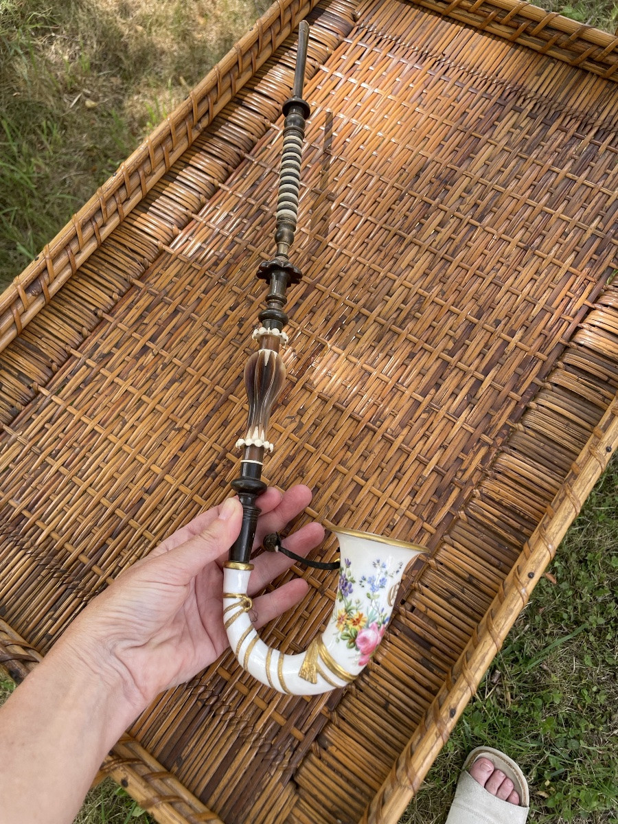 Pipe en corne, os et porcelaine -photo-7