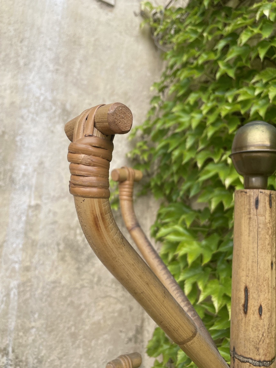 Porte manteau en bambou  et laiton doré-photo-2