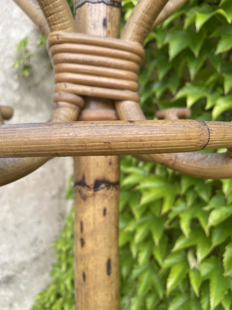 Porte manteau en bambou  et laiton doré-photo-4