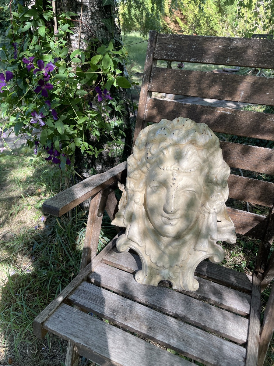 Cast Iron Decoration Large Female Face -photo-6