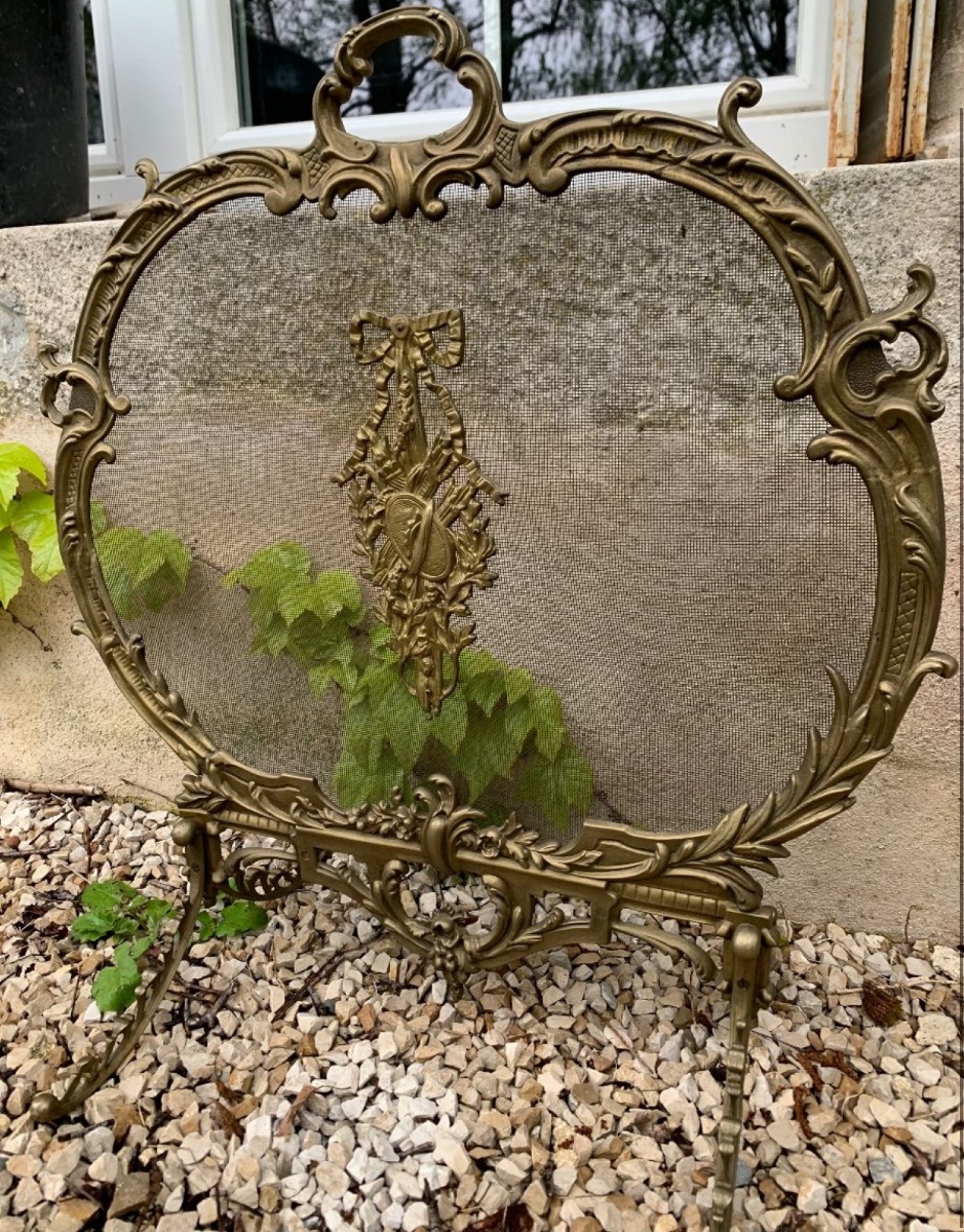 19th Century Gilt Bronze Fireplace Screen-photo-4