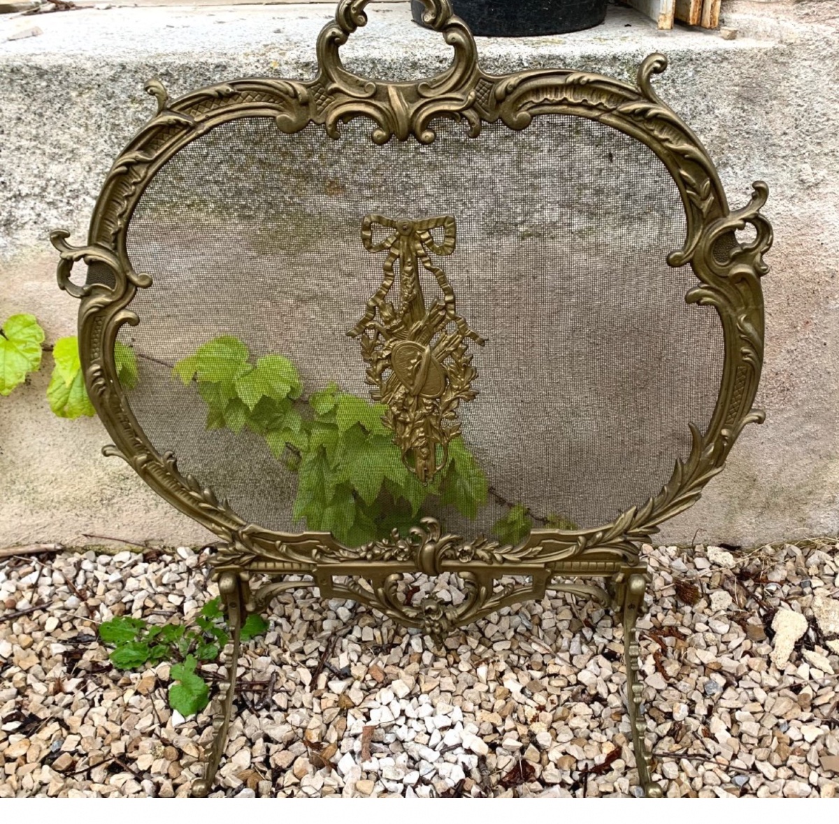 19th Century Gilt Bronze Fireplace Screen-photo-7