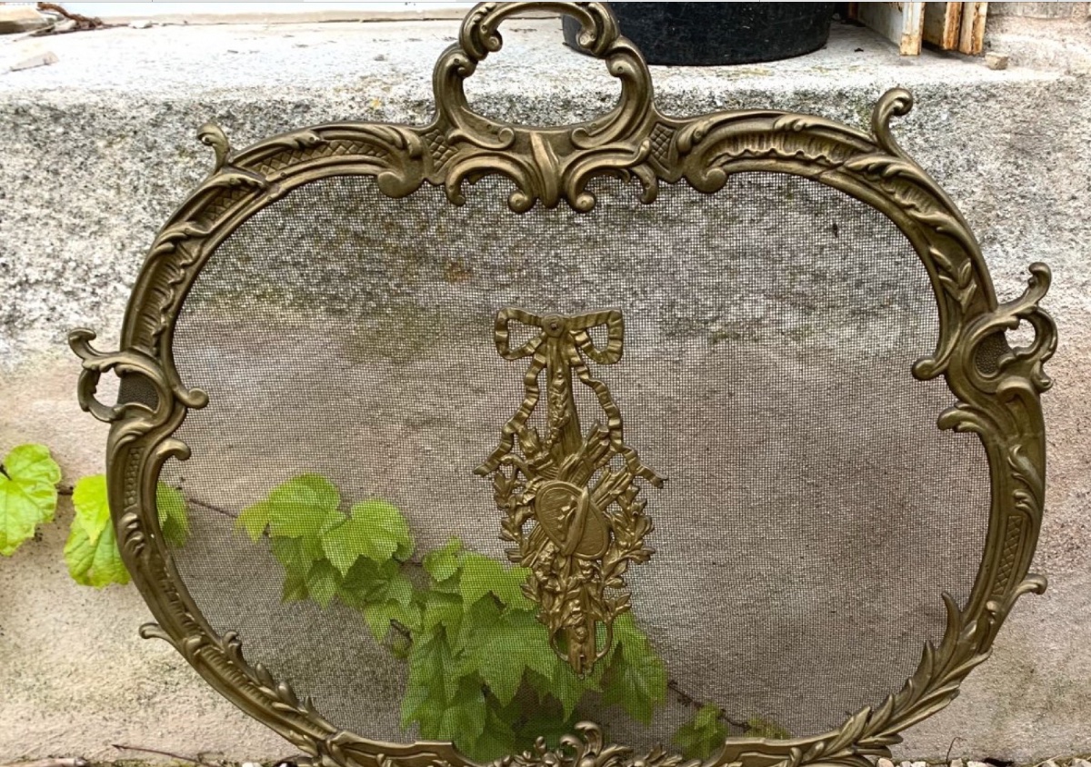 19th Century Gilt Bronze Fireplace Screen-photo-8