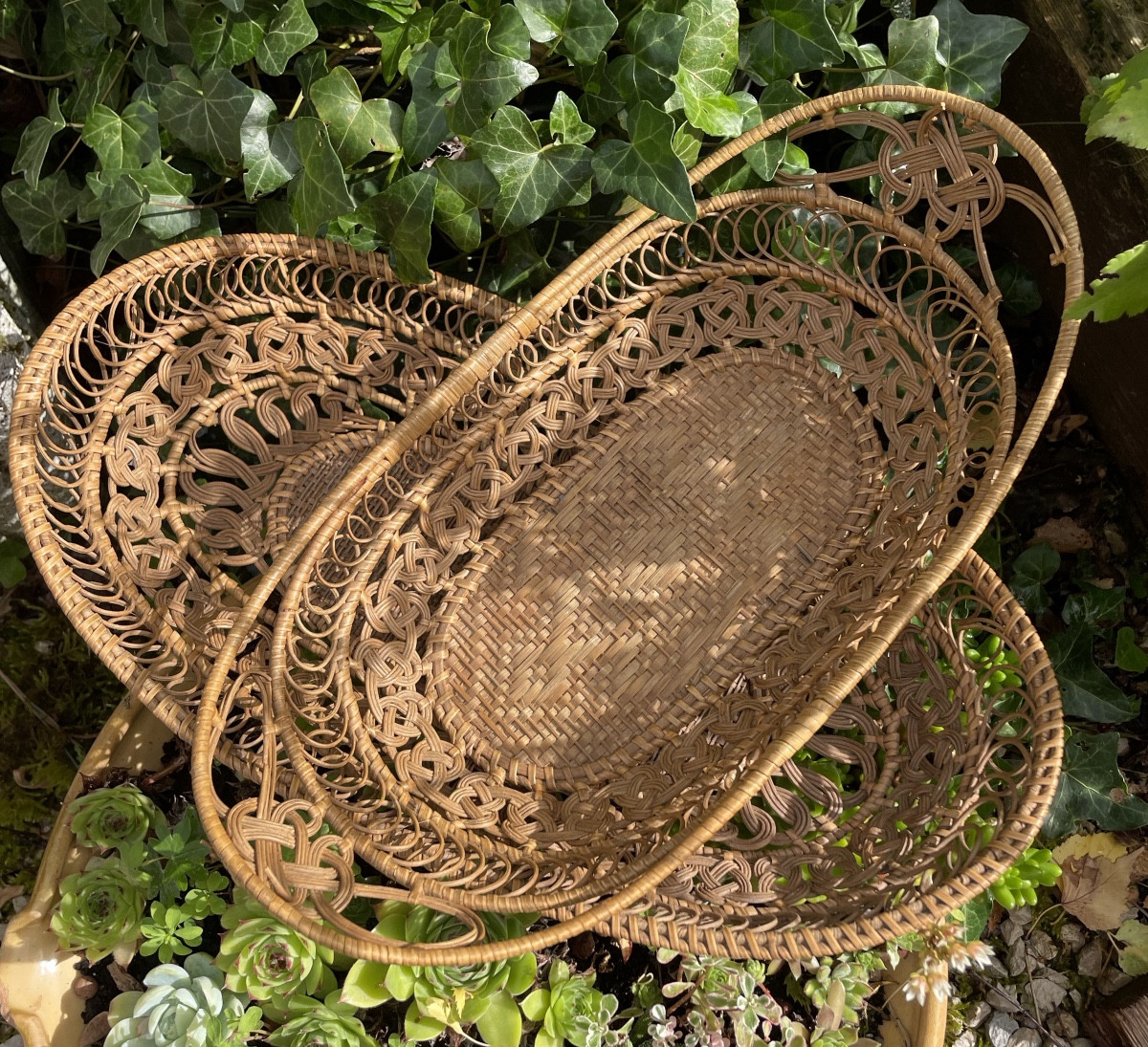 Folk Art, The 2 Woven Shuttle Baskets 