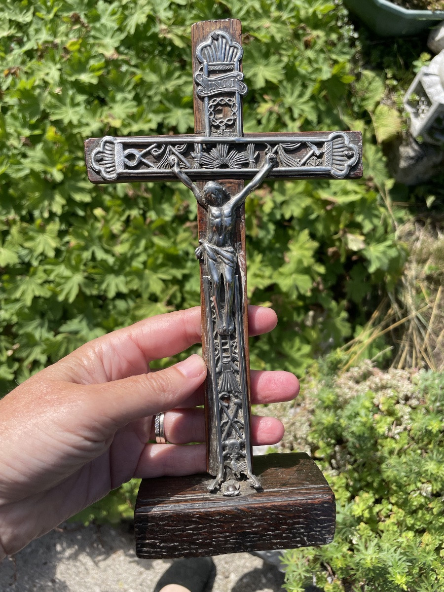 Christ en croix en argent XIXeme -photo-3