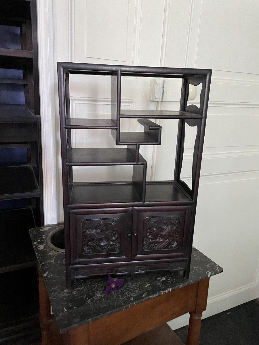 Etagère De Présentation En Bois Exotique, Vers 1900-photo-2