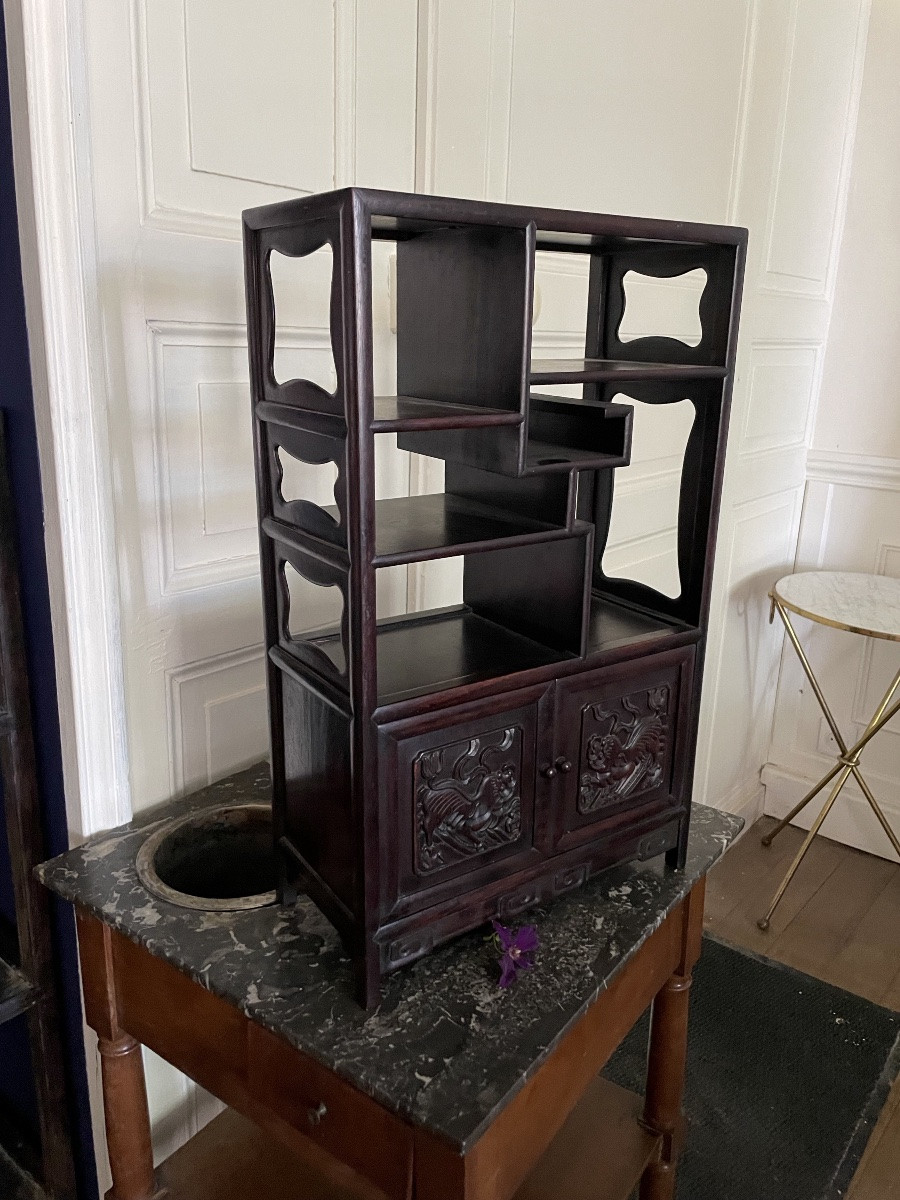 Etagère De Présentation En Bois Exotique, Vers 1900-photo-3