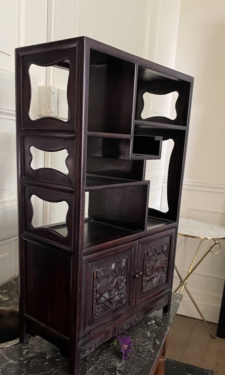 Etagère De Présentation En Bois Exotique, Vers 1900-photo-6