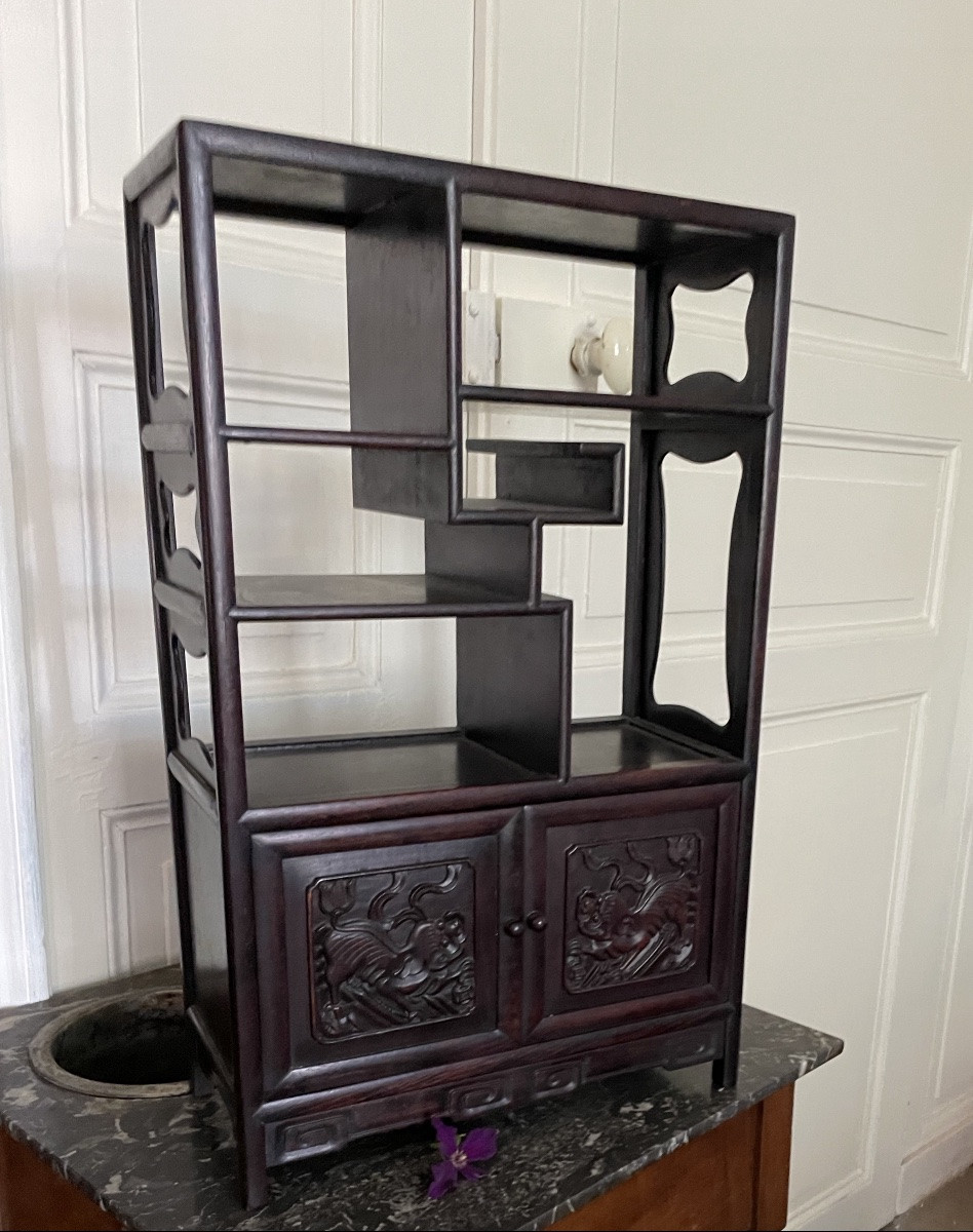 Etagère De Présentation En Bois Exotique, Vers 1900-photo-7