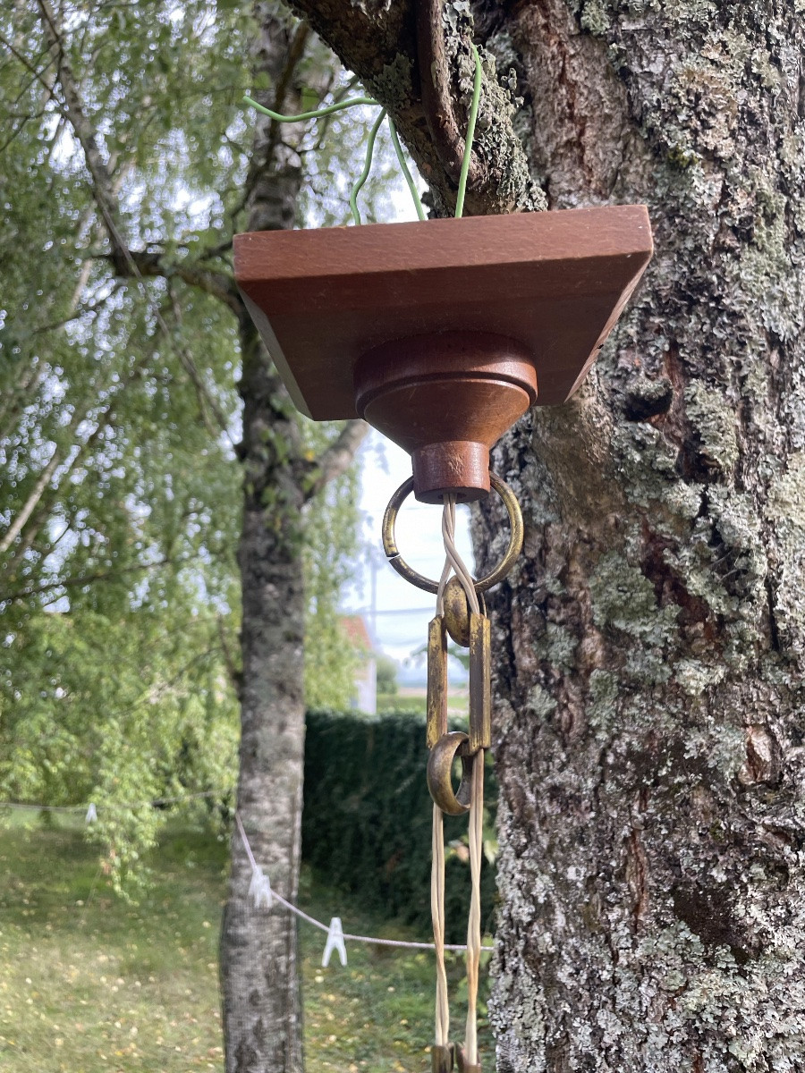 Petit lustre bois et céramique dlg de Guillerme et Chambon -photo-7