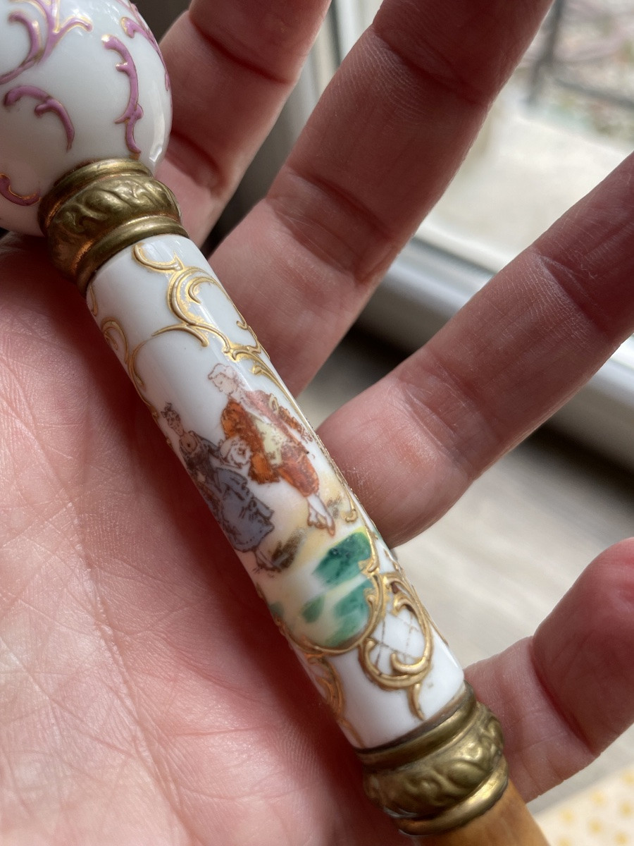 Pommeau de canne en porcelaine -photo-4