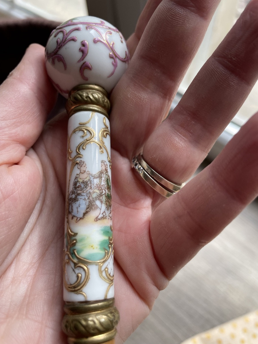 Pommeau de canne en porcelaine -photo-5