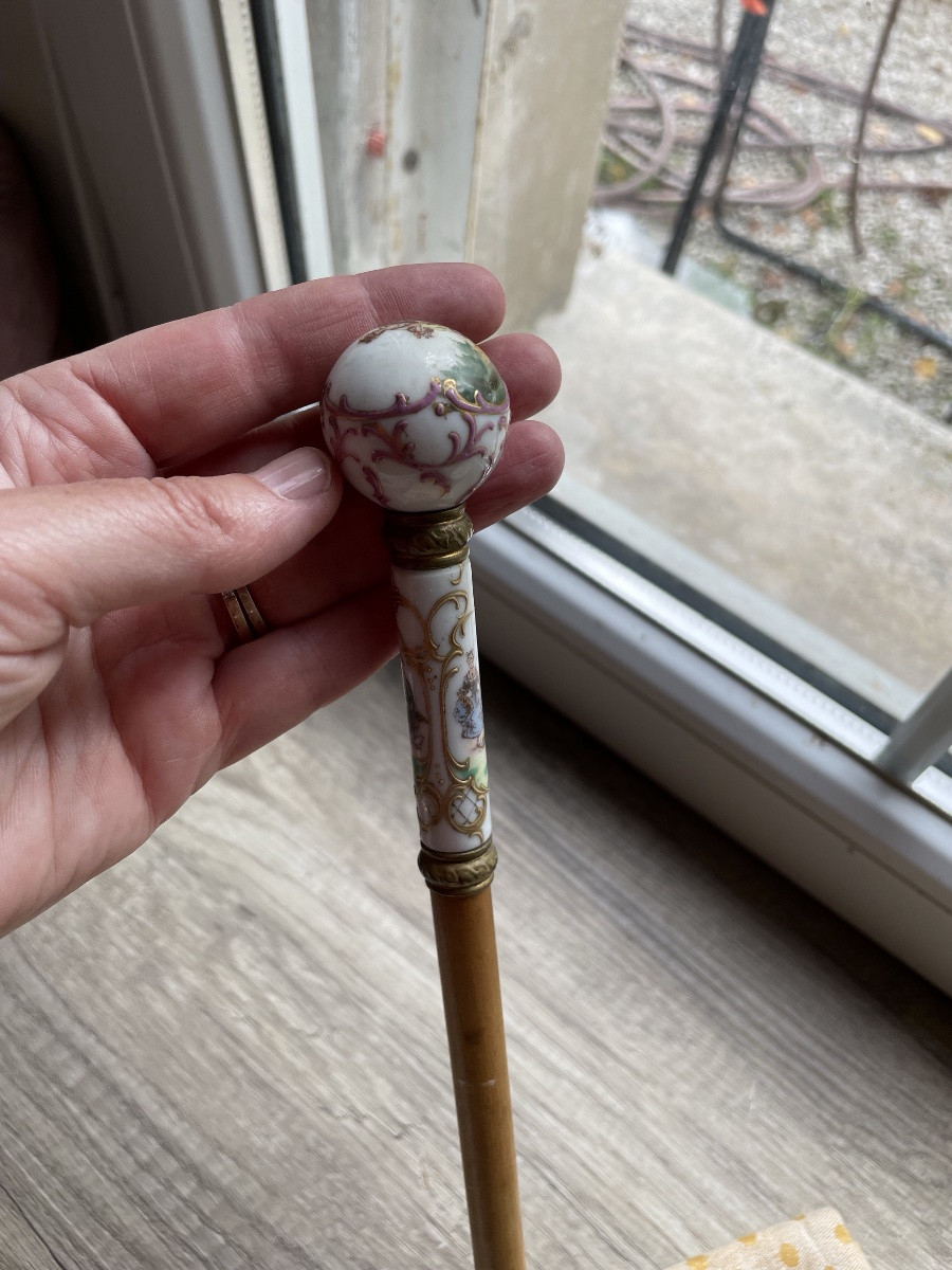 Pommeau de canne en porcelaine -photo-8