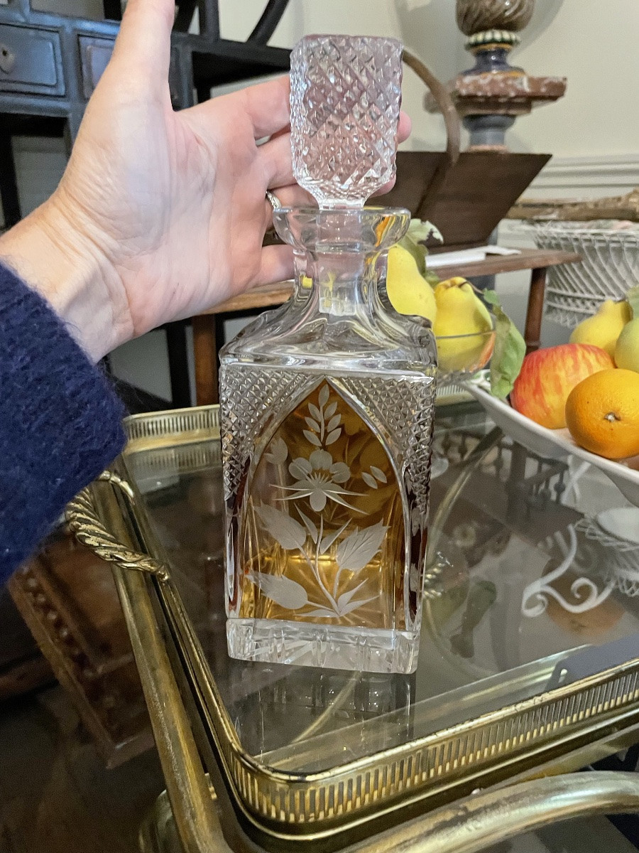 Carafe à whisky en cristal taillé-photo-4