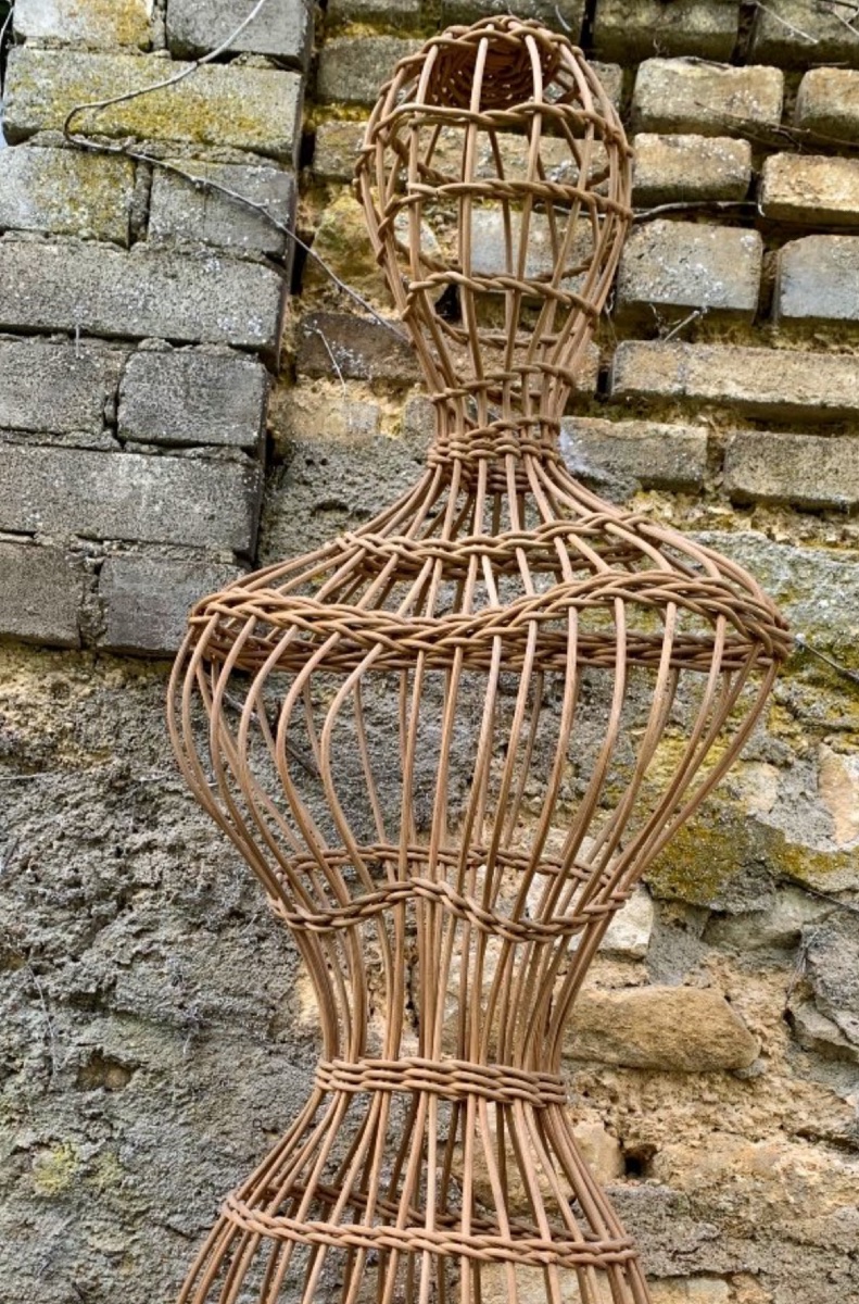 Grand Mannequin De Blanchisserie En Vannerie, Datant Des Années 1900-photo-2