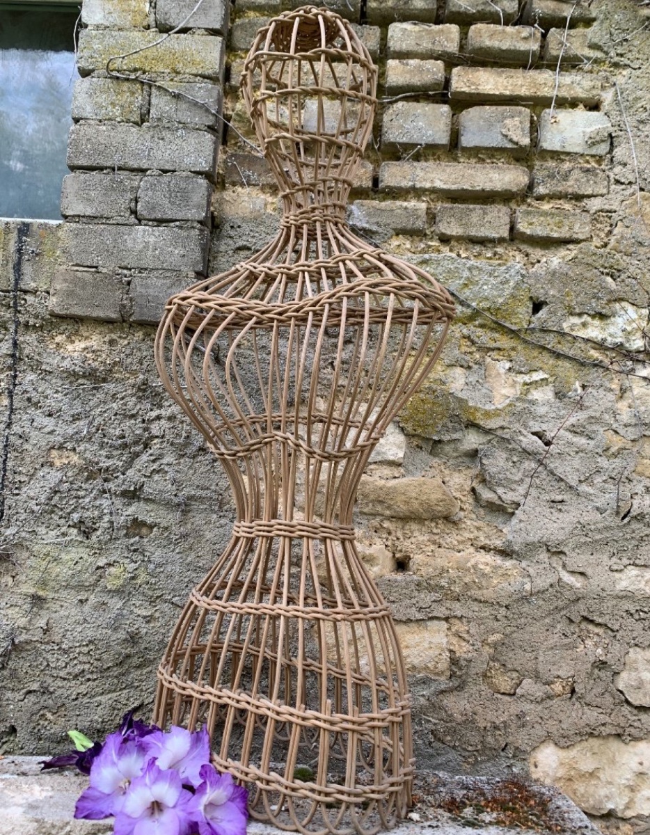 Grand Mannequin De Blanchisserie En Vannerie, Datant Des Années 1900-photo-4