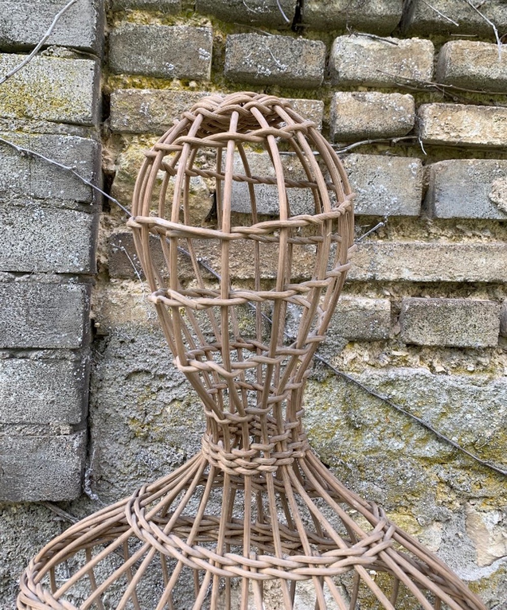 Grand Mannequin De Blanchisserie En Vannerie, Datant Des Années 1900-photo-2