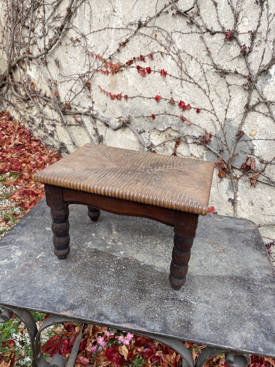 Tabouret en trompe l’œil à l’imitation du paillage -photo-2