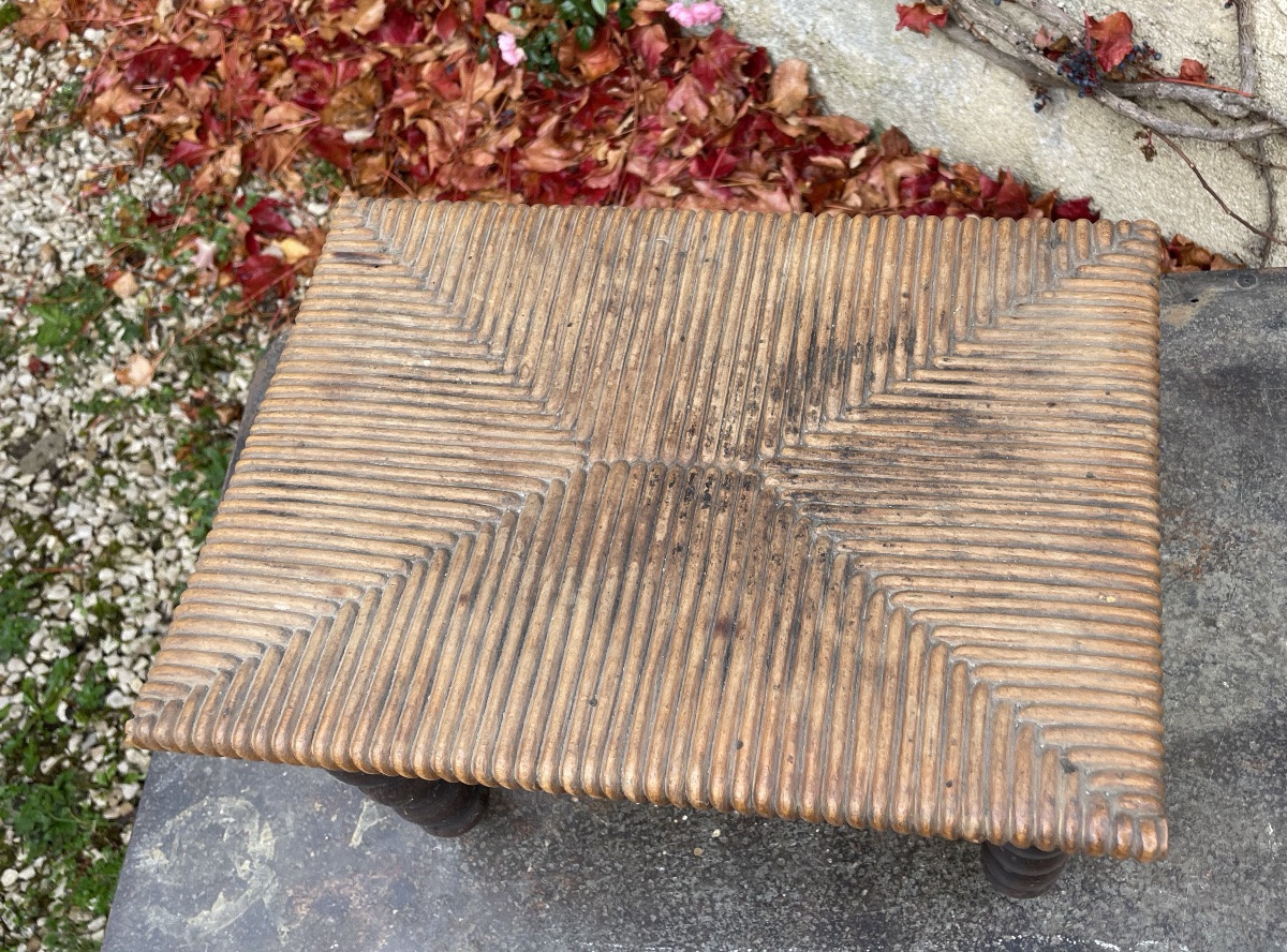 Tabouret en trompe l’œil à l’imitation du paillage -photo-3