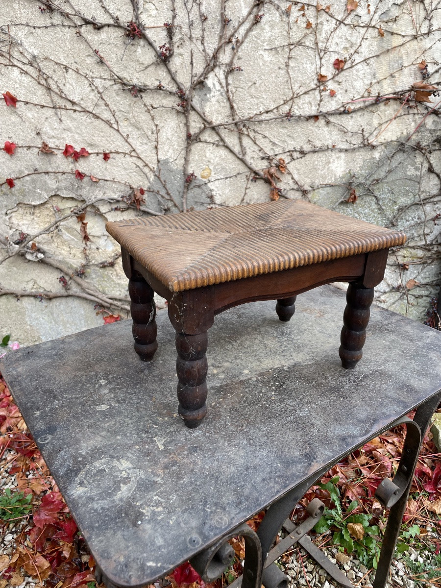 Tabouret en trompe l’œil à l’imitation du paillage -photo-2